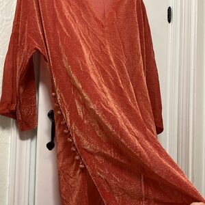 Women’s Orange Sparkly Over Dress? Or Lingerie?